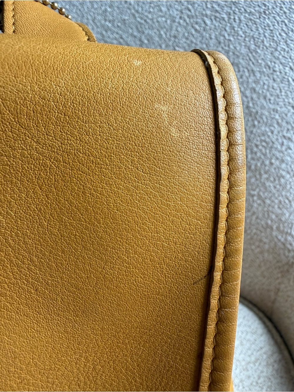 Coach Mustard Leather Drawstring Backpack - Picture 5 of 14